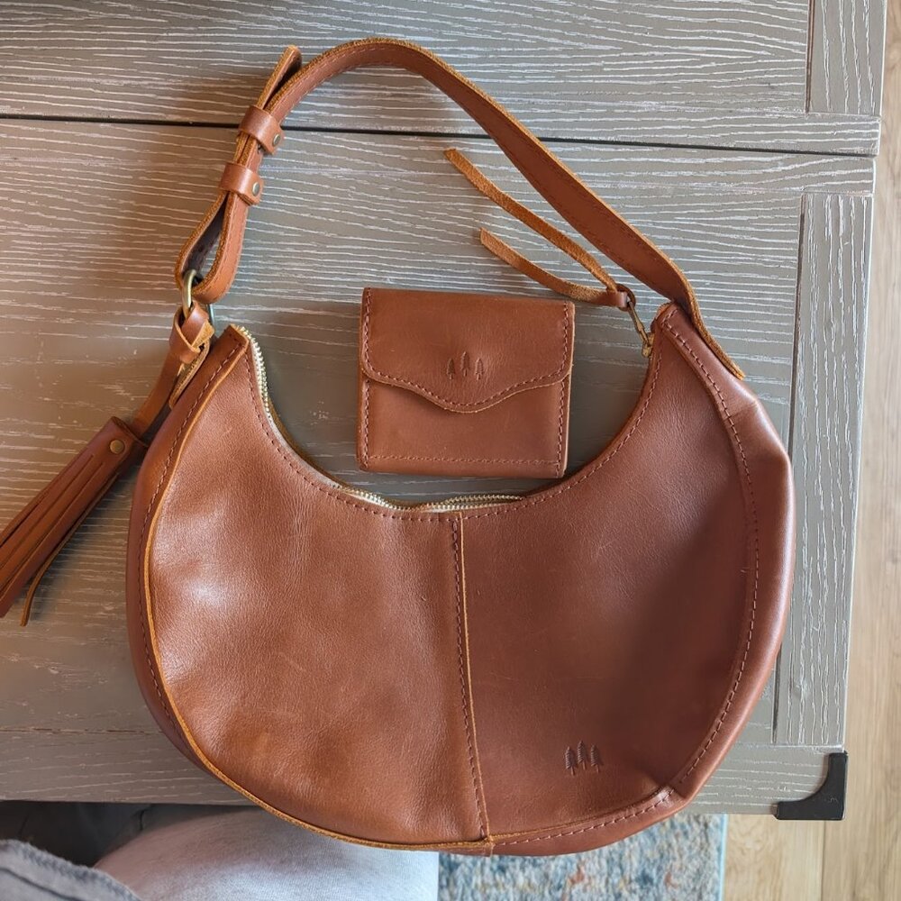 ** SOLD ** Portland Leather Nora bag in honey with matching Wallet and Tassel